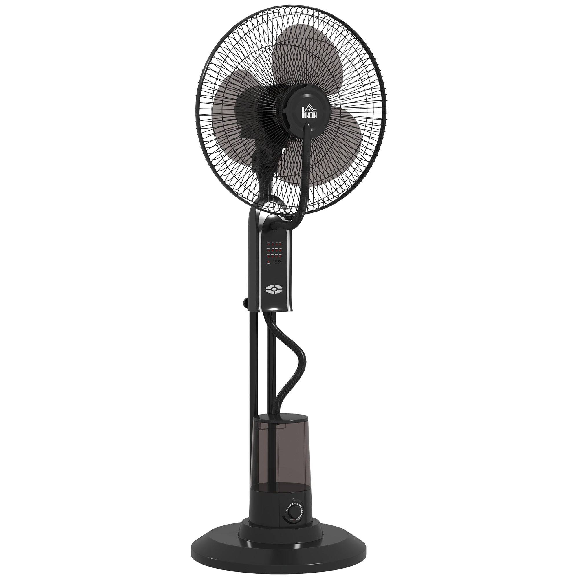 HOMCOM 120cm Pedestal Mist Fan - Black