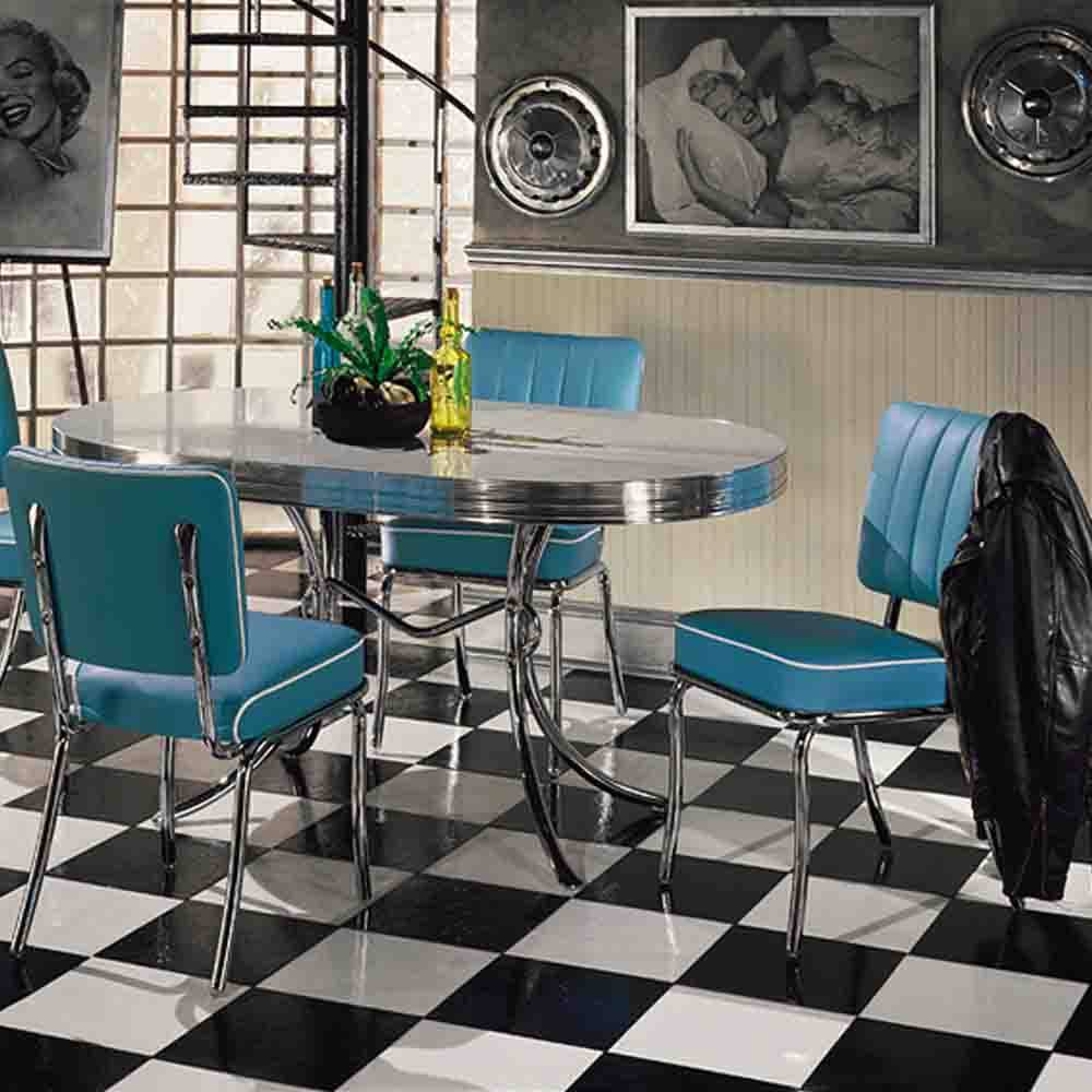 Diner bord retro (Färg: SVART BLANK)