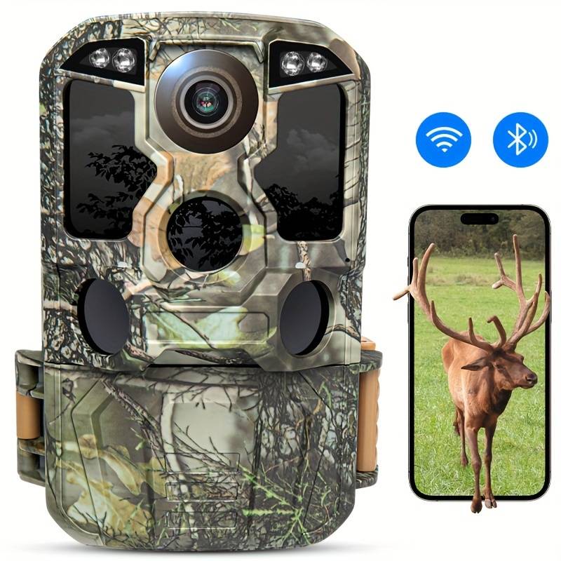 Trail Camera Wifi 4k 48mp With 3 Pir Sensors, Game Camera With Night Vision, 0.1s Trigger Motion Activated, Ip67, 130°wide-angle Infrared Leds For Wildlife Monitoring