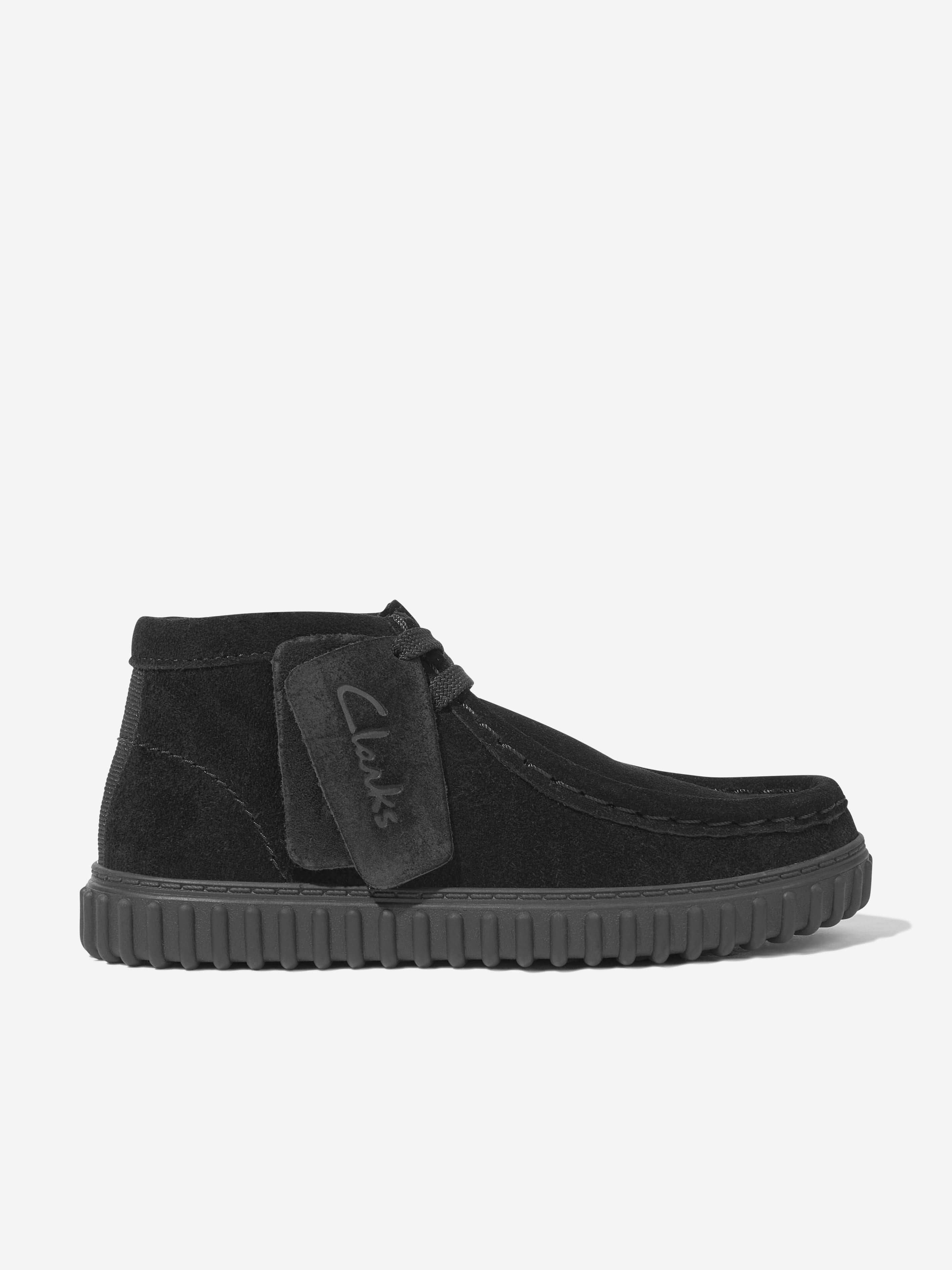 Clarks Kids Suede Tor Hill Boots in Black (Wide Fit) - Black / EU 31 UK 12.5 (EU 31 UK 12.5)