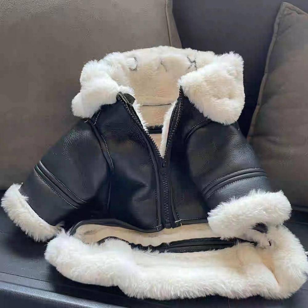Husdjurskläder Vinter Höst Varm Jacka Liten Hund Ull Modetröja Valp Cool Läderkappa Chihuahua Maltesisk Yorkshirepudel