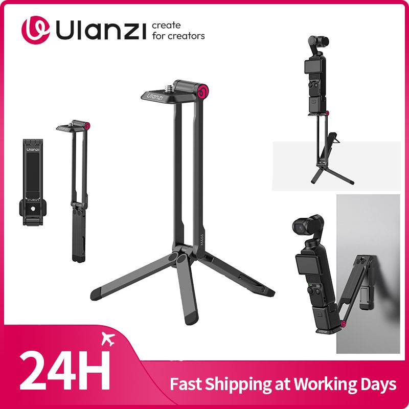 Ulanzi MA66 Magnetic Quick Release Tripod for DJI Pocket 4/4p/3 Foldable Selfie Stick Handle Tripod with Hidden Hook for Travel