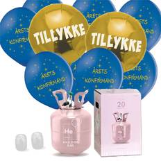 Helium Kit med Konfirmationsballoner, Blå & Hvid – Skab magi til den store dag