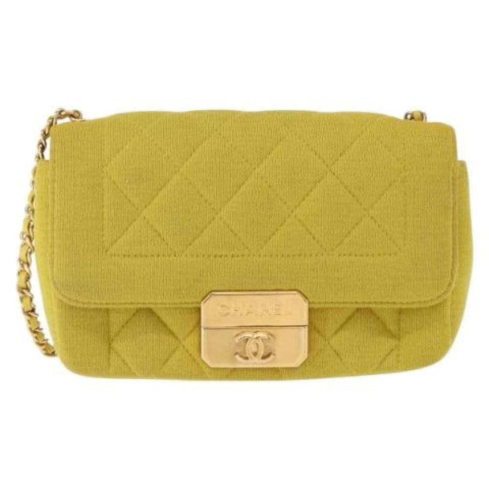 Chanel Vintage Pre-owned Cotton Skuldertaske - Vintage - Dame - Gul - ONE SIZE - Uld