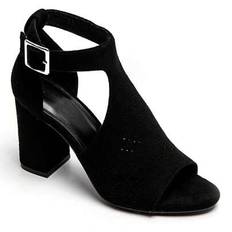 Mångsidiga enkla enfärgade peep toe-sandaler med hög klack - Svart (EUR36,EUR37,EUR38,EUR39,EUR40,EUR41)