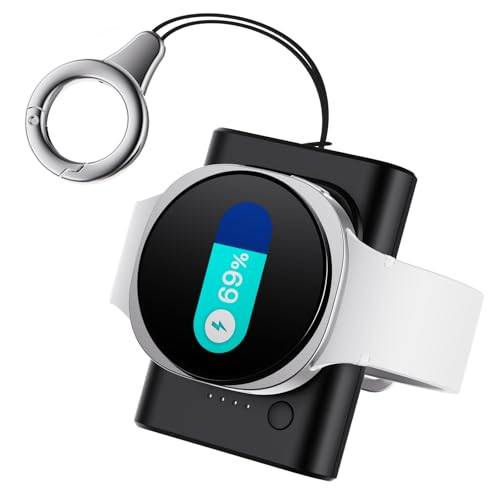 leChivée Trådlös Laddare för Samsung Watch 8, 1800mAh Bärbar Laddare med Nyckelring, USB C Magnetisk Laddare för Samsung Galaxy Watch 8 Classic/8/Ultra/7/6 Classic/6/FE/5 Pro/5/4 Classic/4/3/Active 2