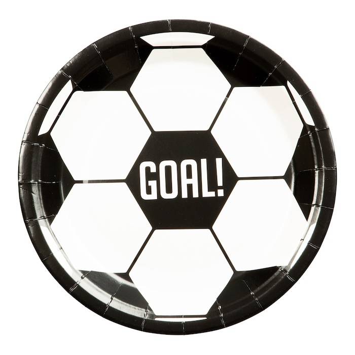 Fodbold paptallerkener 8x - 23 cm.