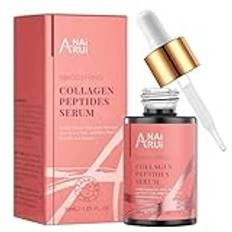 ANAiRUi Collagen peptidserum för ansiktet med hyaluronsyra | Mot fina linjer och rynkor | Stramar och stärker huden | Anti-aging kollagen serum för ansikte och hals, 30 ml