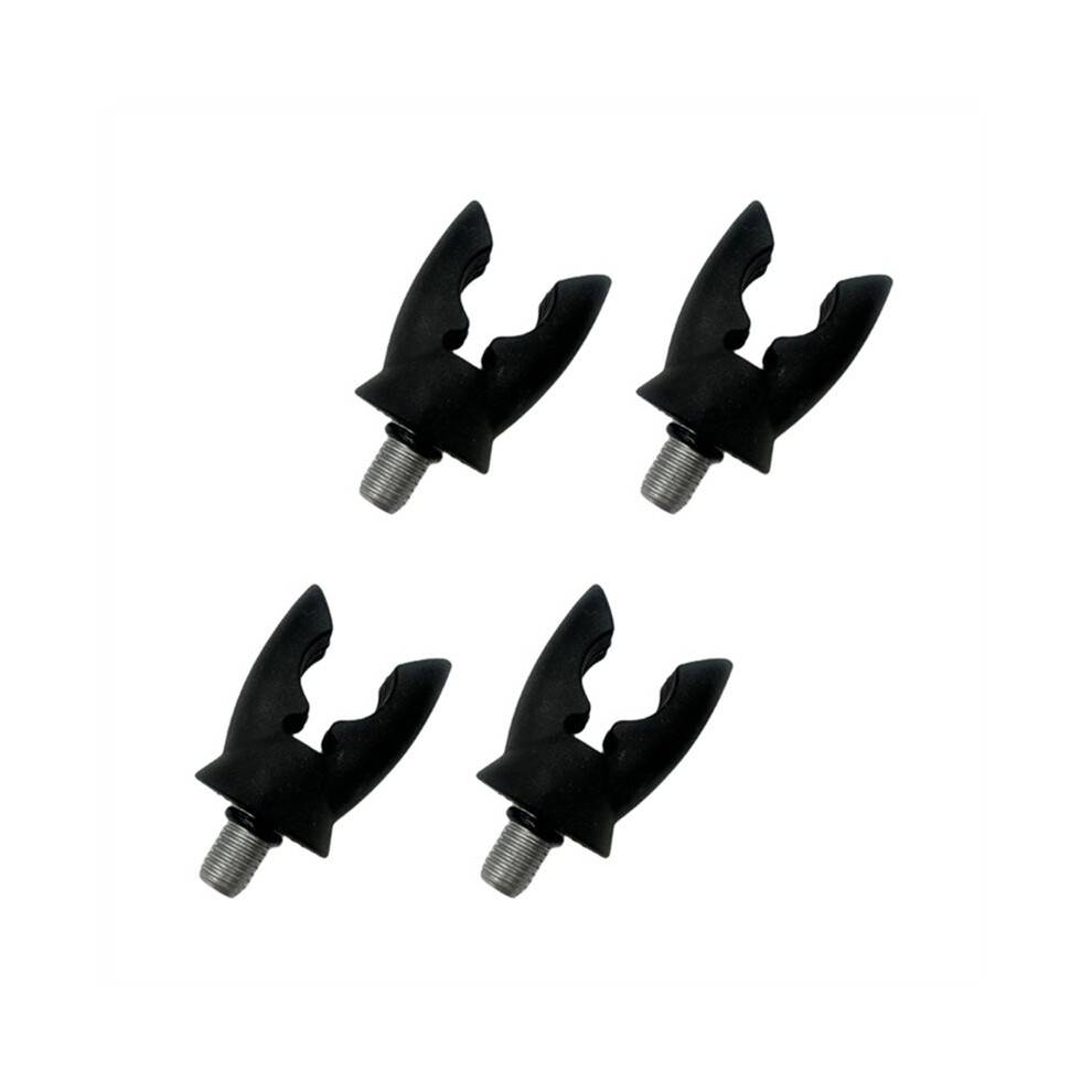 4pcs Carp Fishing Rod Rest with Rubber Gripper for Alarms & Bars Black
