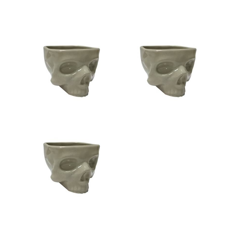 3X Retro Tabletop Decor Porcelain Gothic Skull Pasta Bowl Halloween Tableware Bar Food Noodle Salad Candy Ceramic Bowl S