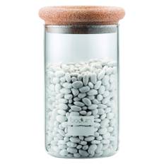BODUM YOHKI Storage Jar Glass with Cork 1L (Heat-Resistant Lid) [Authentic] 8600-109-2