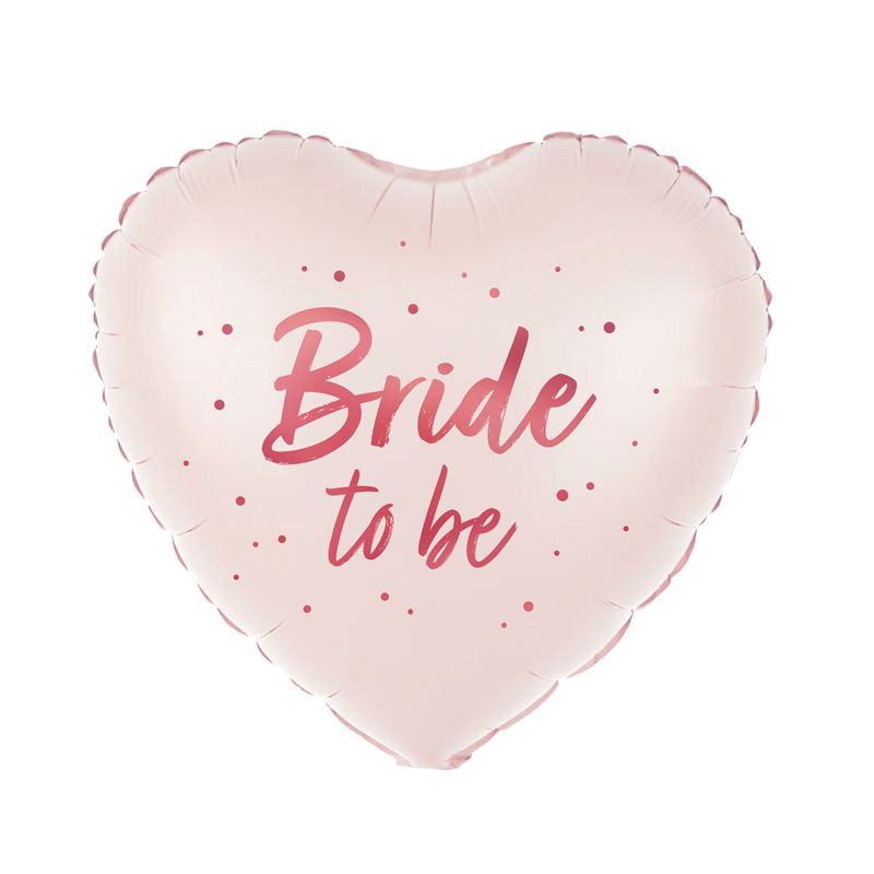 Folieballon Hjerte 'Bride to Be' Rosa & Fuchsia 45 cm