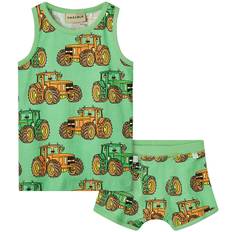 Småfolk Underkläder - Minty Green Tea m. Traktorer - Småfolk - 5-6 år (110-116) - Underkläder