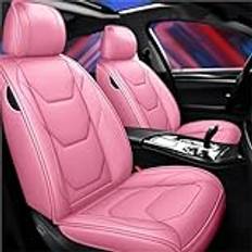 Bilstolsöverdrag Leather Car Seat Covers for Chevy for Captiva for Aveo for Cruze for Epica for Lacetti for Sonic for Spark for Equinox for Malibu Framsätesöverdrag(Pink)