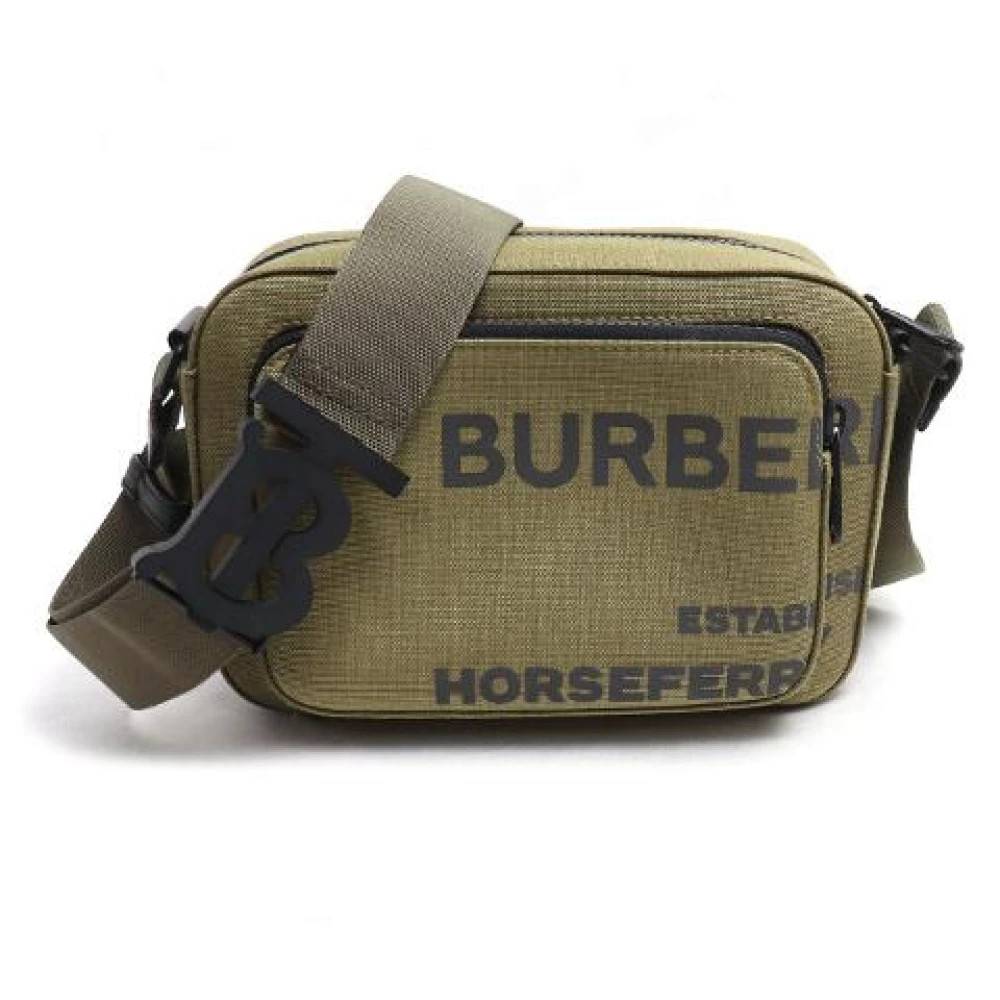 Burberry Vintage Pre-owned Horseferry Print Canvas Skuldertaske - Vintage - Herre - Grøn - ONE SIZE - Uld