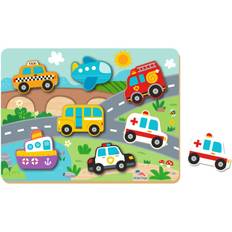 2Kids Toys Shape Puzzles aktiviteter puslespil Traffic 12m+ 8 stk. - 8 stk.