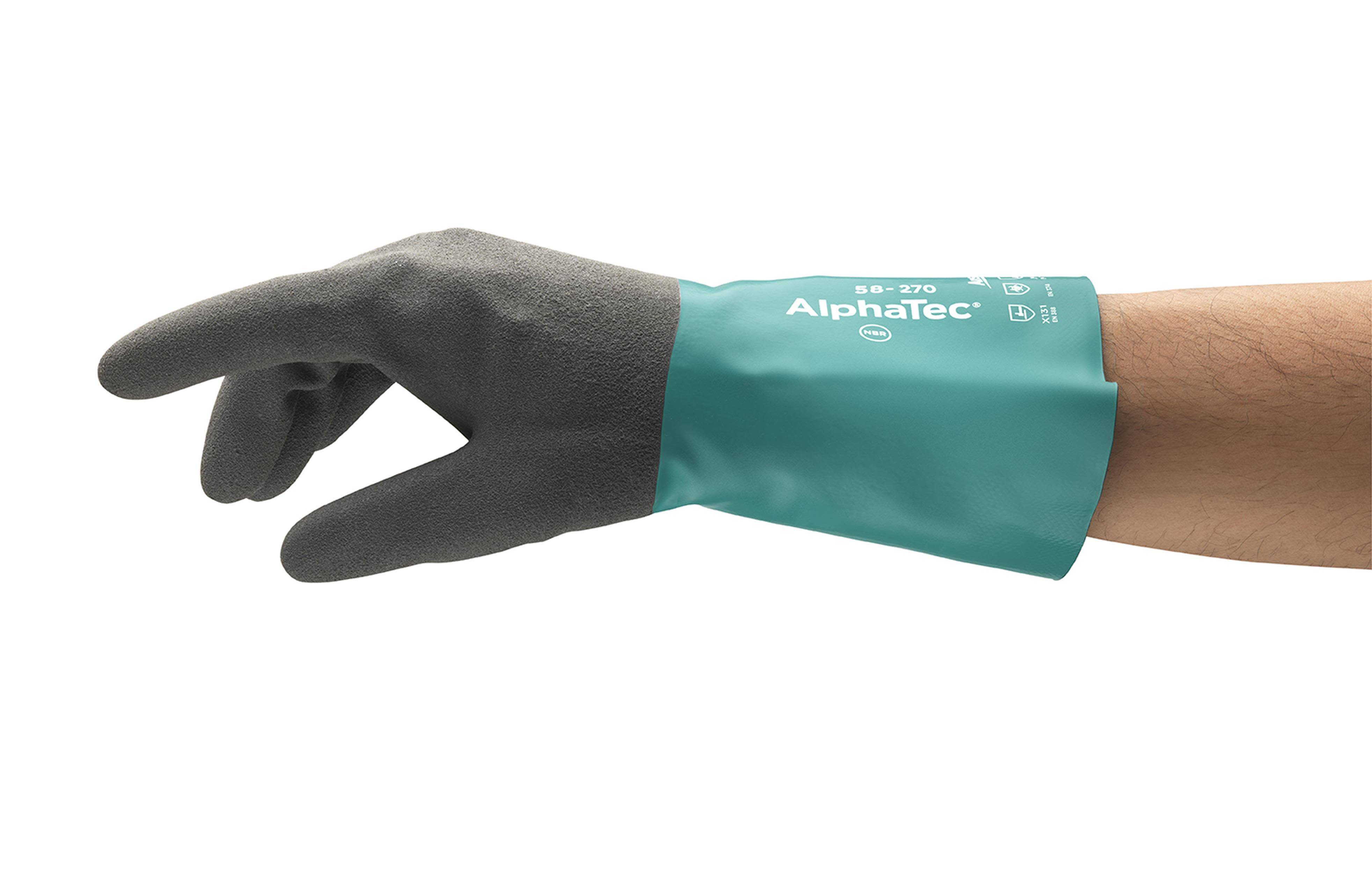 Ansell AlphaTec 58-270 Kemskyddshandske nitril, flossad 10