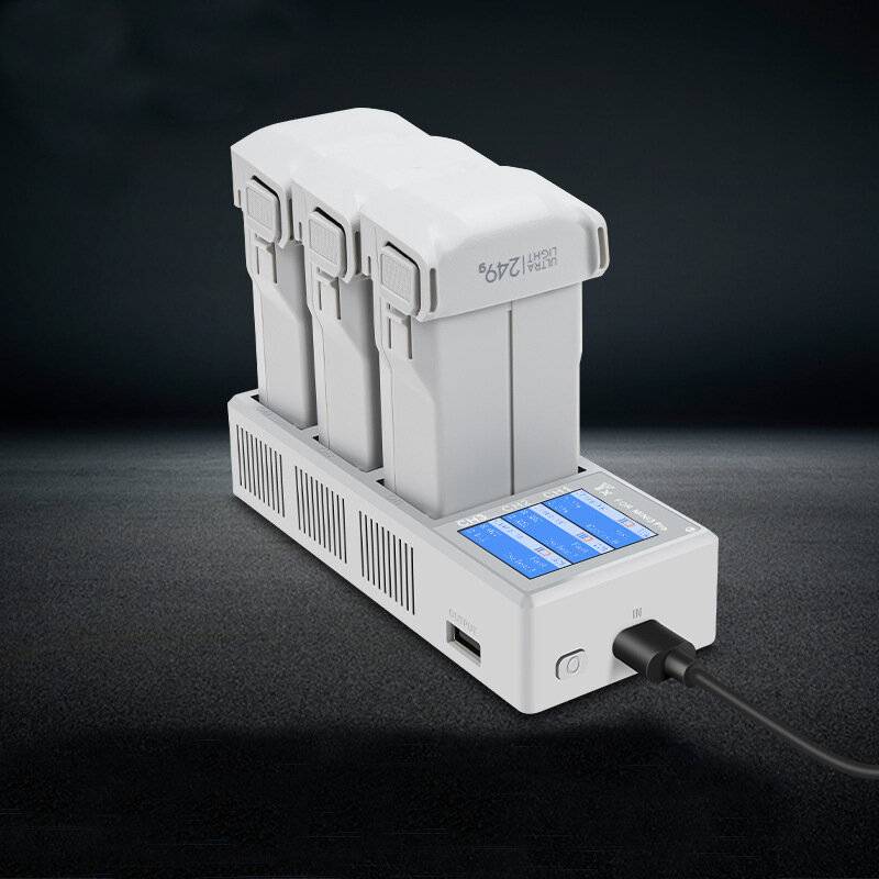YX 3-i-1 Intelligent snabbladdningsnav Bildskärmsdisplay Batteriladdare USB-husmor för DJI MINI 3 PRO / Mini 3 RC Drone