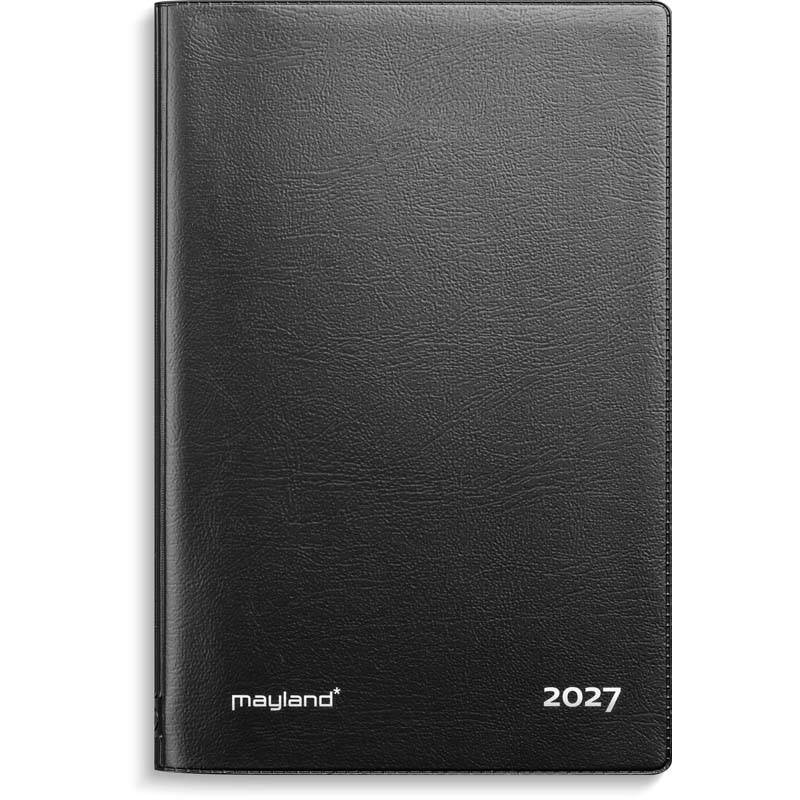 Mayland 2027 Mini Planner ugekalender 8x12,6cm sort vinyl 27084500