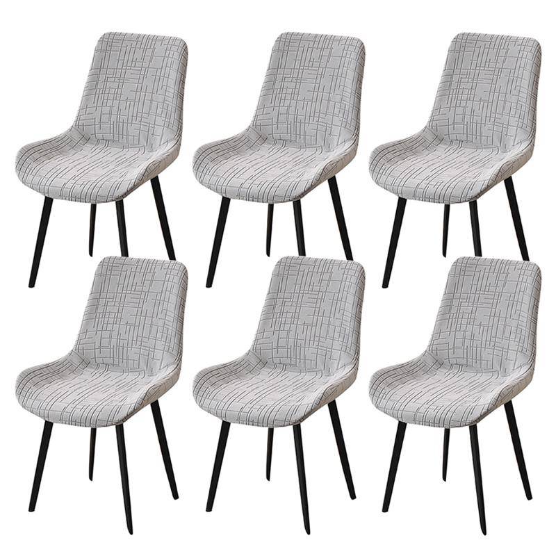 1/6 st Jacquard Böjda Stolsöverdrag Elastiska Stolsöverdrag Damm-Säkra Stolsitskydd För El Bröllopsbankett Hem