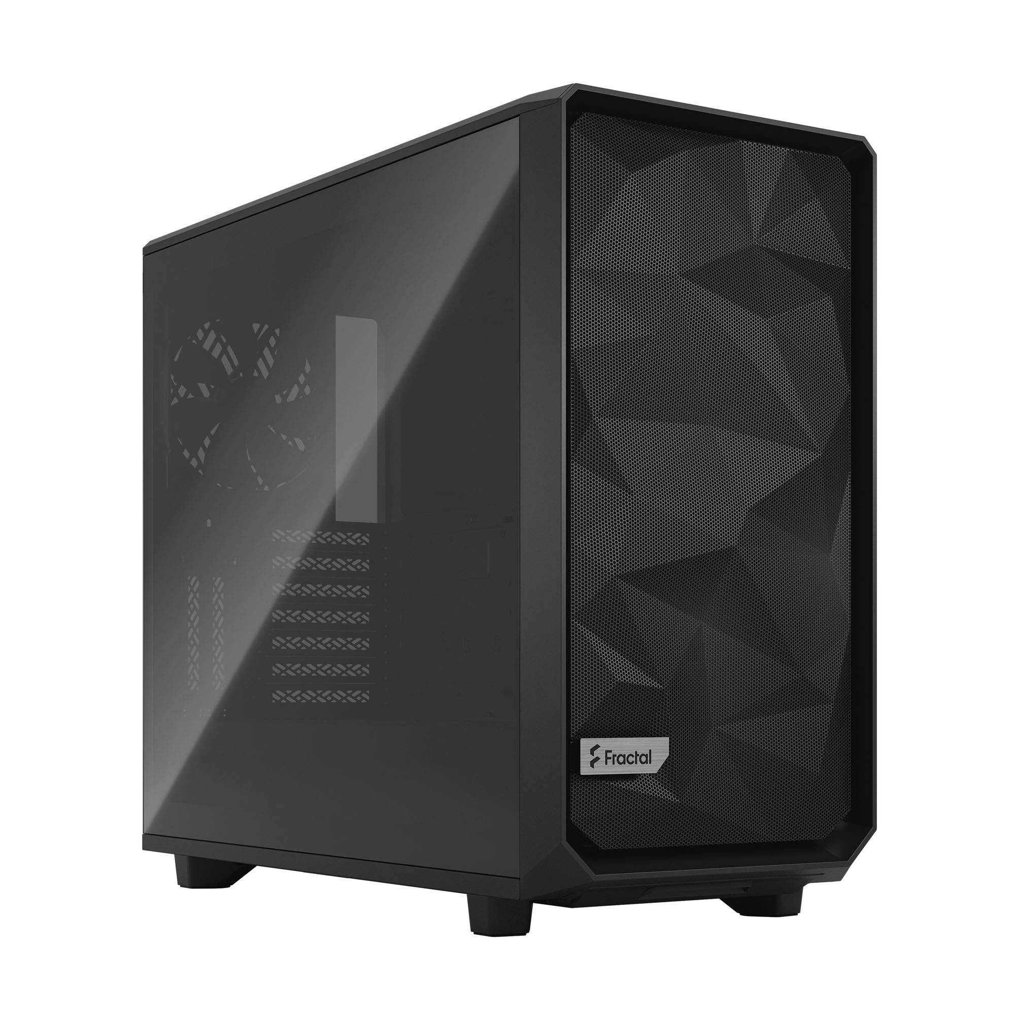 Fractal Design Meshify 2 Black TG Mid Tower PC Case Adopts Polygonal Mesh Design Tempered Glass Model CS7774 FD-C-MES2A-03 svart