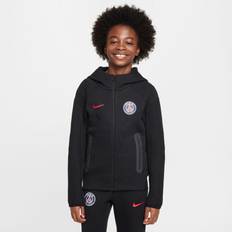 Paris Saint-Germain Hættetrøje NSW Tech Fleece FZ GX - Sort/Rød Børn - Nike