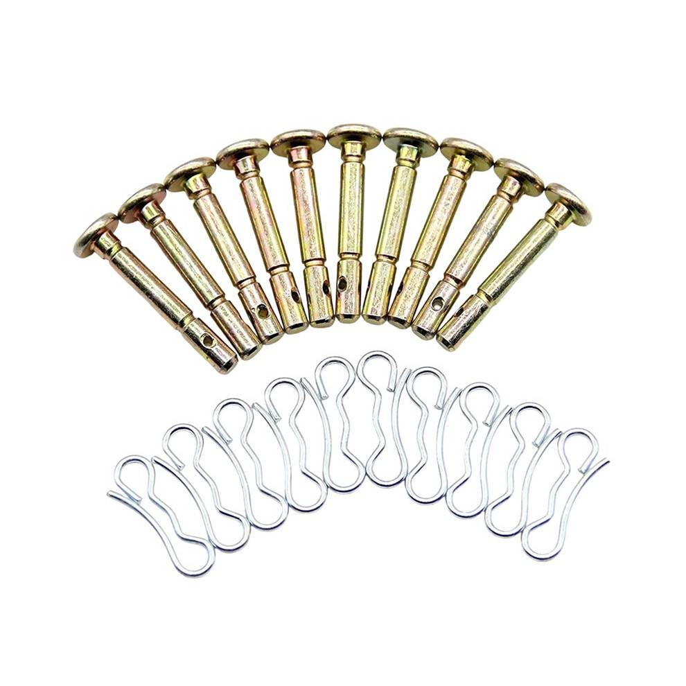 10Pcs Shear Pin and 10Pcs Split Pin Replacement for Snow Blower for Various Models Zinc Alloy