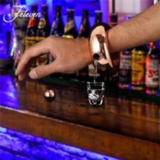 Rostfritt st&#xE5;l armband armband h&#xF6;ftkolv alkohol whisky sprit potth&#xE5;llare drinkware smycken - silver--