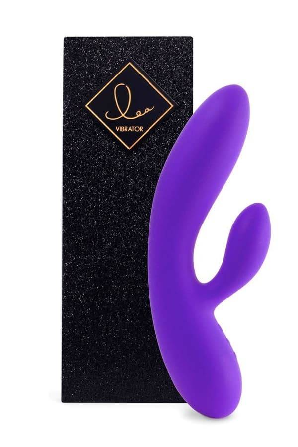 Exklusiv Lea Rabbit Silikonvibrator med Klitorisstimulator