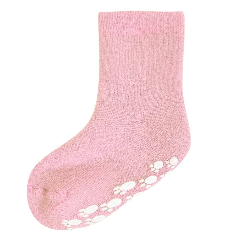 Joha - Uld strømpe fra Joha - Anti-skrid - Rosa-27-30