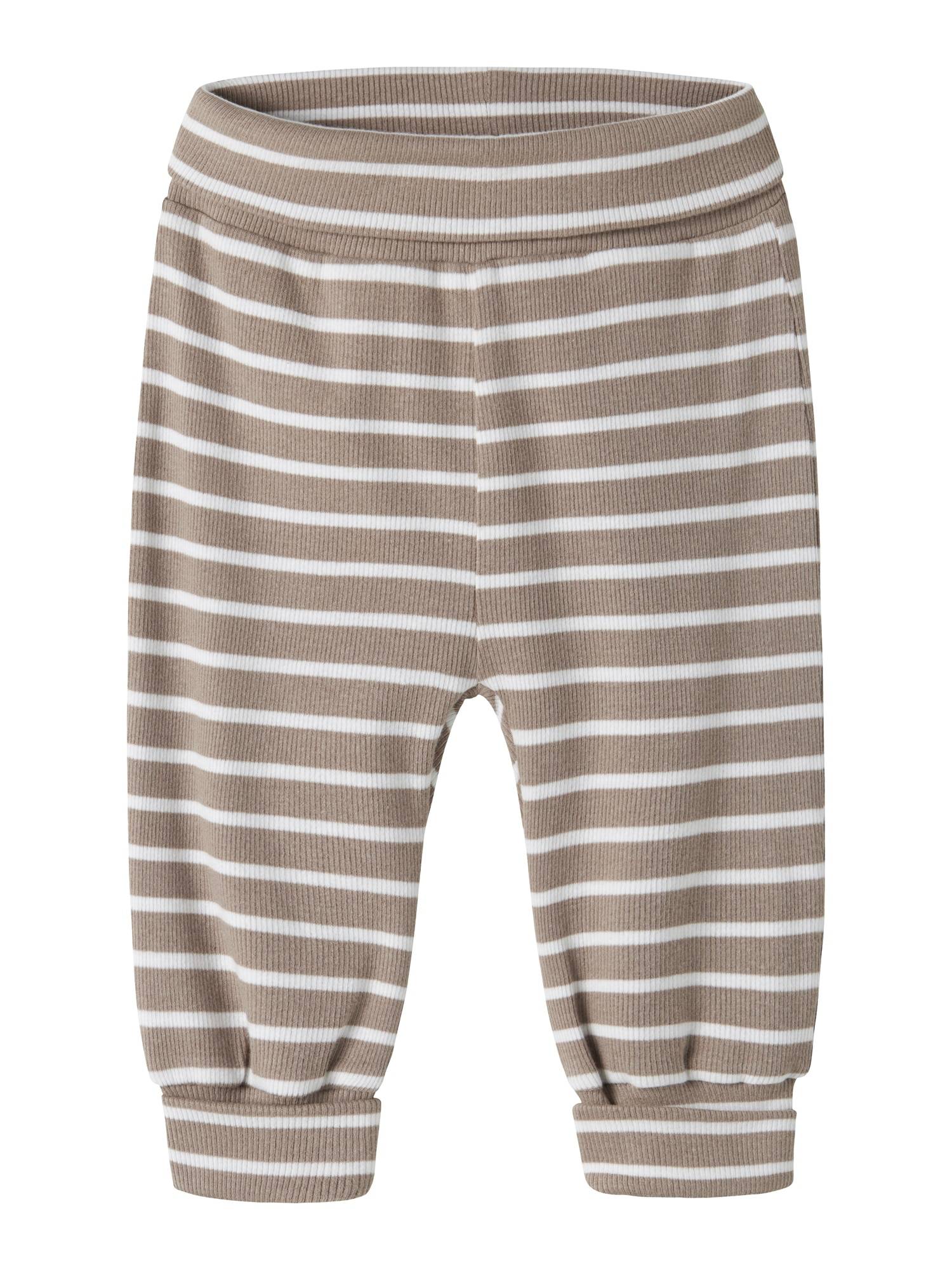 NAME IT Bukser 'NBMLANCO'  mørkebeige / hvid