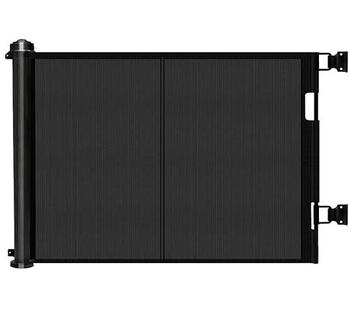 Treppenschutzgitter Türschutzgitter Ausziehbar 0-200cm,Baby Absperrgitter Schutzgitter Treppe für Kinder,Katzen und Hunde,Geeignet für Innen Außenbereich (200cm/schwarz)