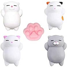 Squishies Kawaii, 5 st katt squishy mini squishies stress mochi squishy leksaker mochi squishies djur katt stress mochi djurleksaker