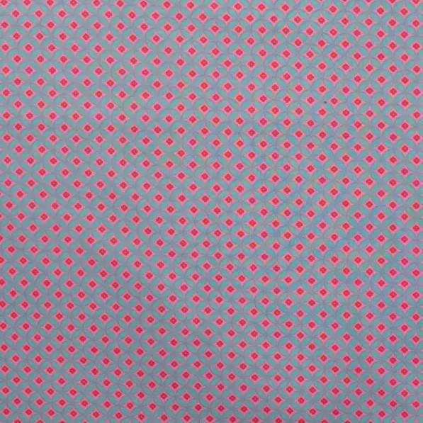 Bomullspoplin - Retro blomma, cerise