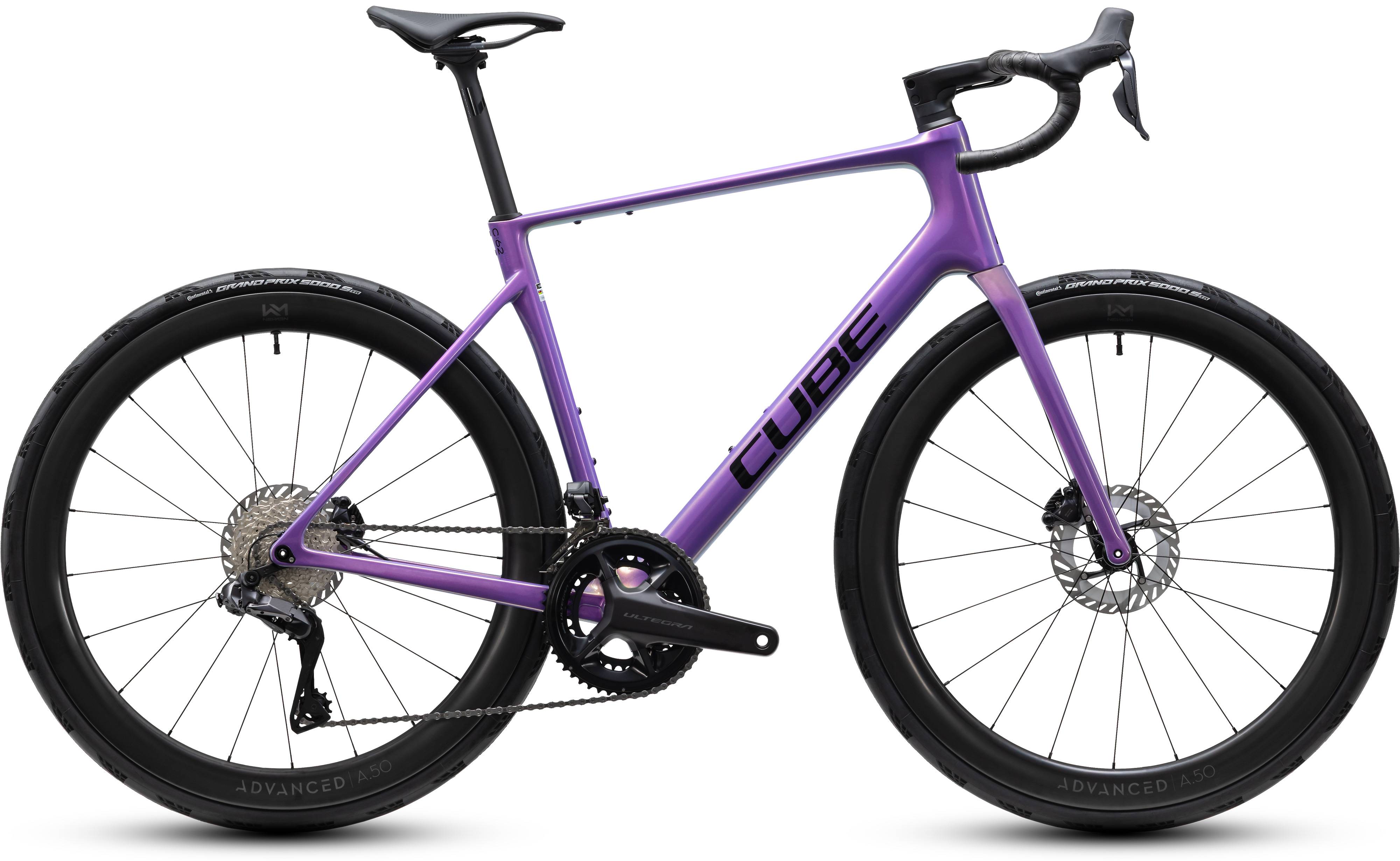 Cube Attain C:62 Slt Cosmicpurple´n´Black - 56 Cm - Racercykel Dame - Lilla.