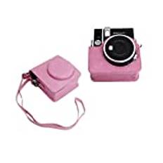 Retro kamerafodral väska rosa PU-läder skyddsfodral för Fujifilm Instax Mini 40 Instant Camera, Rosa, Hölje