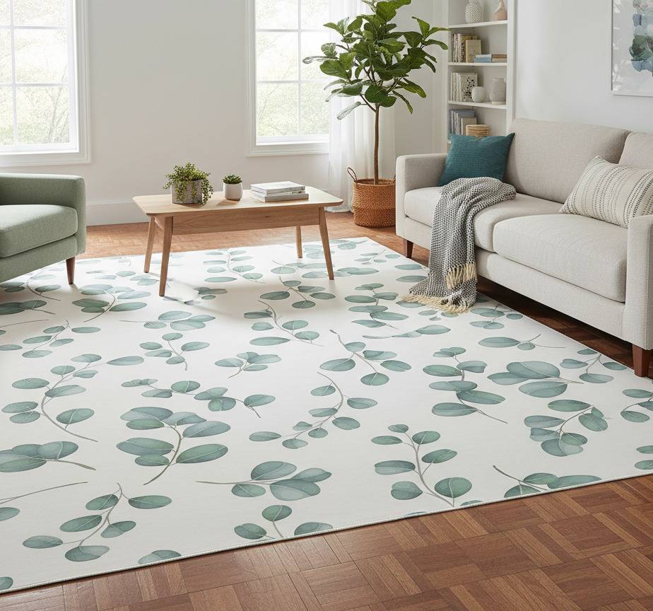 Vinylmatta blommor och växter eucalyptusdesign