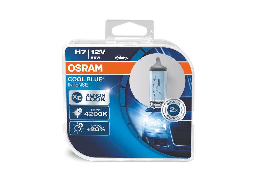 Lampa, H7 COOL BLUE INTENSE, 2-pack Osram - Volvo - VW - Ford - Mercedes - Audi - BMW - Peugeot - Skoda