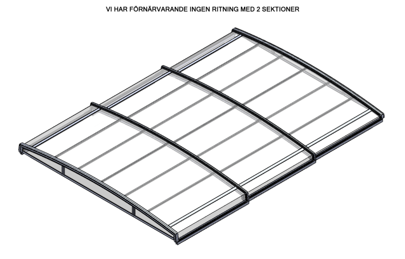 Designa själv - Pooltak LowProfile (5 meter, 2 sektioner)
