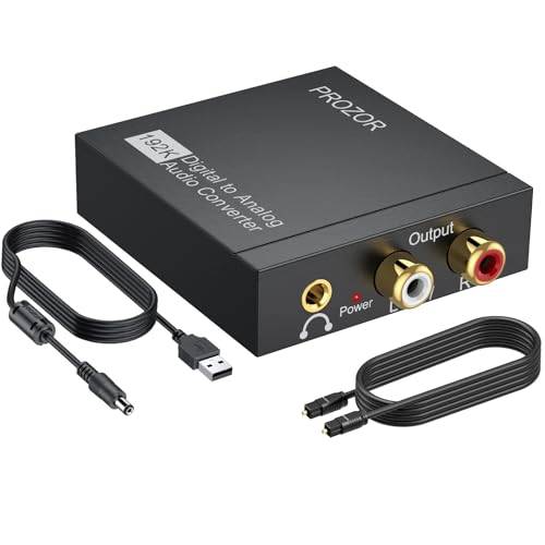 PROZOR DAC Omvandlare Digital till Analog Ljudadapter 192kHz RCA 3,5mm