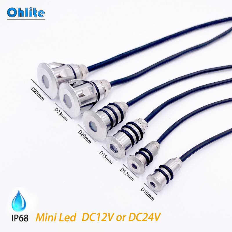 Mini LED IP68 Waterproof Stainless Steel Pool Light DC12V 24V Stairway Passage Garden Terrace Spotlights Underground Lights