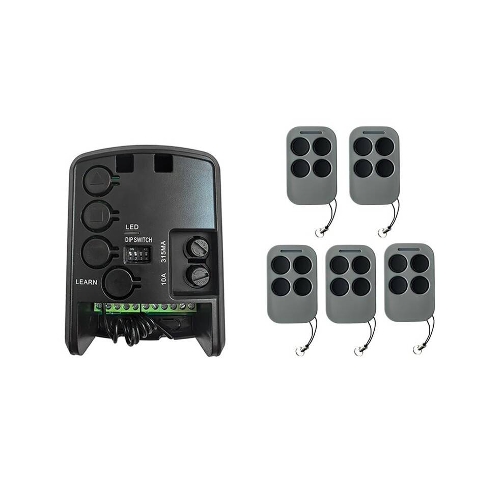 AC220V Tubular Motor Control Board with 5xRemote Control Universal Garage Door Receiver Shutter Motor Control Panel