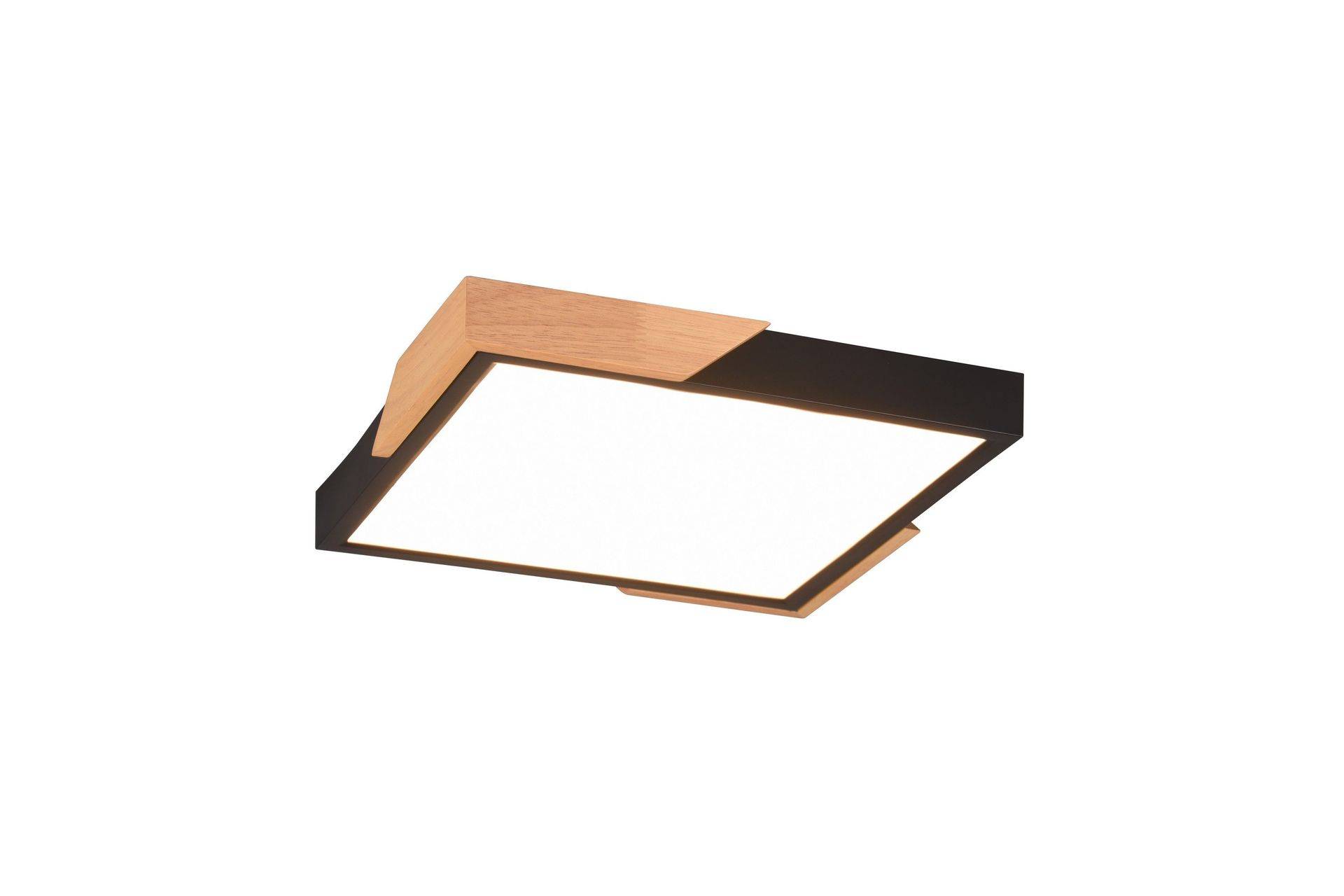 Trio Lighting Meta LED Plafond mattsvart/ trä - Matt svart/Trä Kökslampa & pendellampa