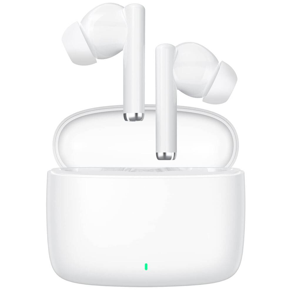 Trådløse øretelefoner, Bluetooth 5.3 stereolydhovedtelefoner med ENC-støjreduktion, smart touch-kontrol, hifi-stereo til iOS, Android, USB-C Fast