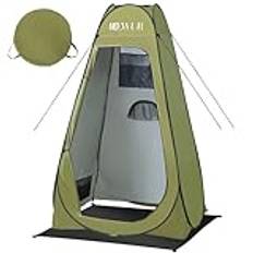Dewur Camping WC-tält, UV 50+ duschtält, popup-tält, sekretesstoalett, skötstuga, tält för förvaring, mobilt toaletttält för utomhusbruk, för camping och strand, med bärväska (grön)
