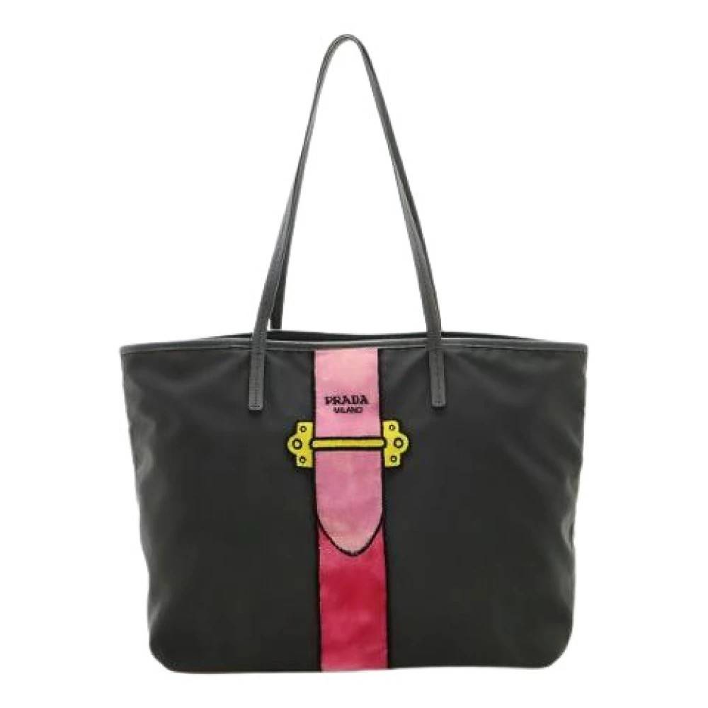 Prada Vintage - Pre-owned Nylon Läder Tote Bag Vintage - Dam - ONE Size - Läder