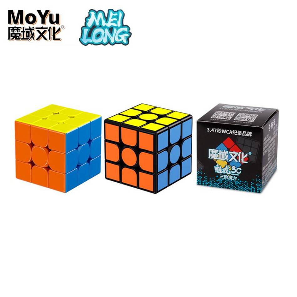 MoYu MeiLong 3/3C 3x3 Stickerless Black Sticker Magic Stickerless 3 Layers Speed Magic Cube Puzzle Toys for Children