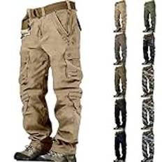 Herr stridsbyxor lös passform herr cargo arbetsbyxor bomullsbyxor utomhus vandring andningsbara snabbtorkande klättringsbyxor hållbara armén militär kamouflagebyxor med flera fickor softshell