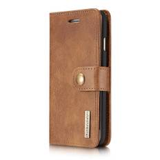 DG.MING iPhone 7/8/SE 2020/SE 2022 Pung-etui i imiteret læder - brun