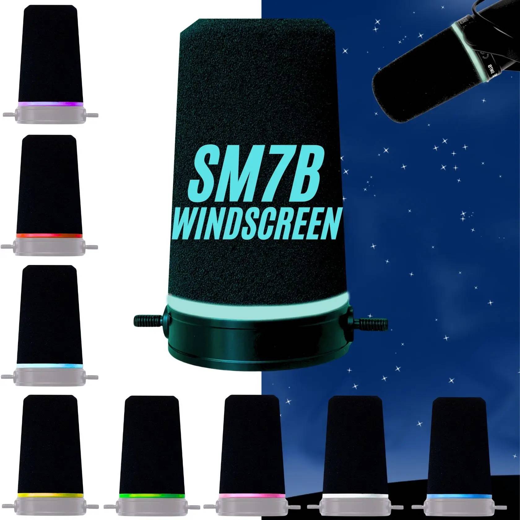SM7B Microphone Foam Windscreen for Shure SM7B, MV7 RK345 Mic Pop Filter Sponage Cover with Retaining Ring Pink, Yellow, Green